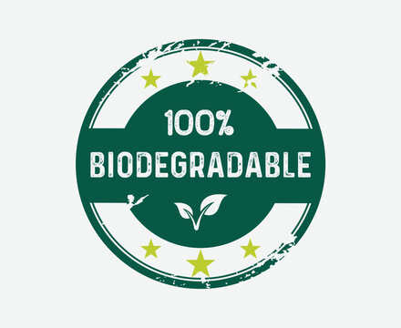 100% Biodegradable Sticker Badge Round Design