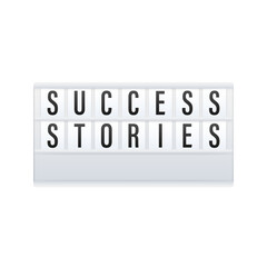 Lightbox with Success stories. Vector stock illustration.