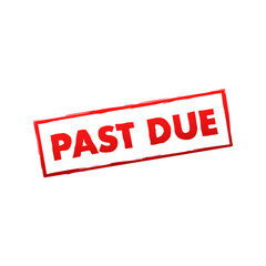 Red past due in vintage style. Vector background