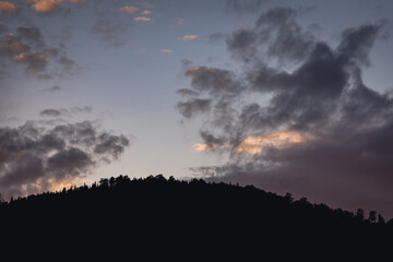 Evening view on a mountain in Szczyrk town in Silesia region of Poland