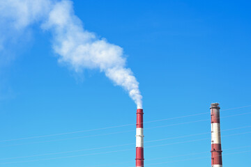 smoke, pollution, chimney, sky, industry, factory, pipe, industrial, steam, blue, environment,...