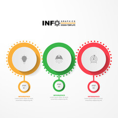 vector infographic circles design template with 3 options or steps.