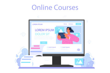 Content manager online service or platform. Idea of digital strategy