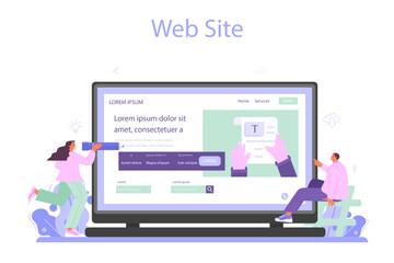 Copywriter online service or platform. Writing texts for business