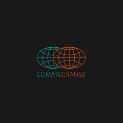 Climate Change Vector Line Style Illustration. Climate Change logo.EPS 10
