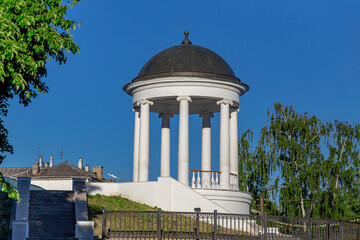 Ostrovsky's gazebo. Landmark of the city of Kostroma, Russia. Pavilion in the central park of the...