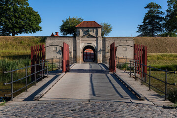Bridge and entrance gate to the Kastellet, the citadel in Copenhagen, Denmark.