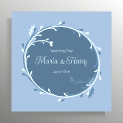 Vintage wedding invitation design. Vector template for card, poster.