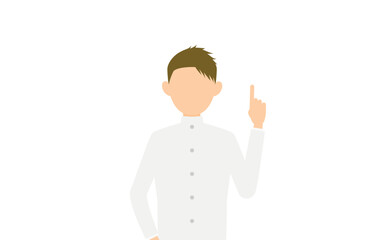 白い学ランを着た男子生徒、指さししてアドバイスする