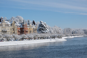 Winter am Bodenseeufer von Konstanz, Seestraße
