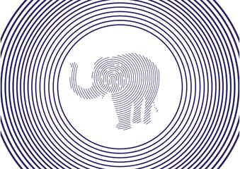 Elephant Scan Fingerprint Technology Logo Vector EPS