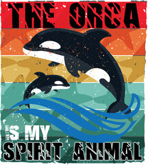 The Orca is my spirit animal - t-shirt design © ar88design