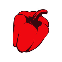 Silueta de pimiento picante de color rojo aislada