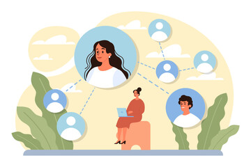 Networking concept. Employees collaboration, establishment of partnership