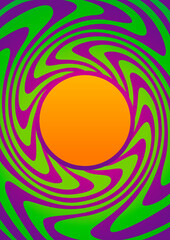 Psychedelic Bright Style Background. 1960s-1970s Retro Colors Abstract Art