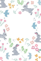 2023年　卯年年賀状　北欧風のかわいいイラスト