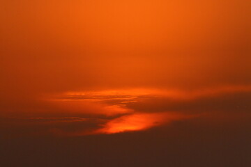 The sun sets below the horizon on the Mediterranean Sea in northern Israel.