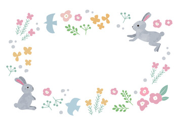 2023年　卯年年賀状　北欧風のかわいいイラスト