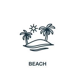 Beach icon. Line simple Travel icon for templates, web design and infographics