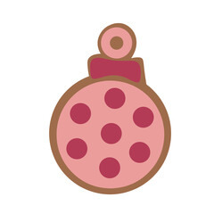 Gingerbread in the form of a Christmas ball. Chocolate Christmas toy. Vector illustration isolated on white background.