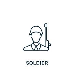 Soldier icon. Line simple line War icon for templates, web design and infographics