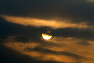 The sun sets below the horizon on the Mediterranean Sea in northern Israel.