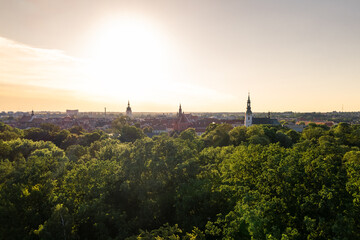 Kalisz city center from above