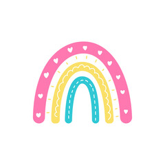 boho rainbow. pastel hand painted rainbow for nursery wall decoration