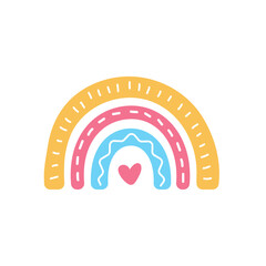 boho rainbow. pastel hand painted rainbow for nursery wall decoration