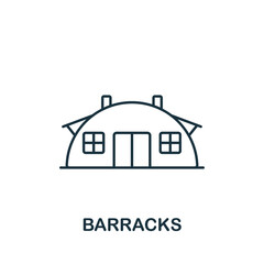 Barracks icon. Line simple line War icon for templates, web design and infographics