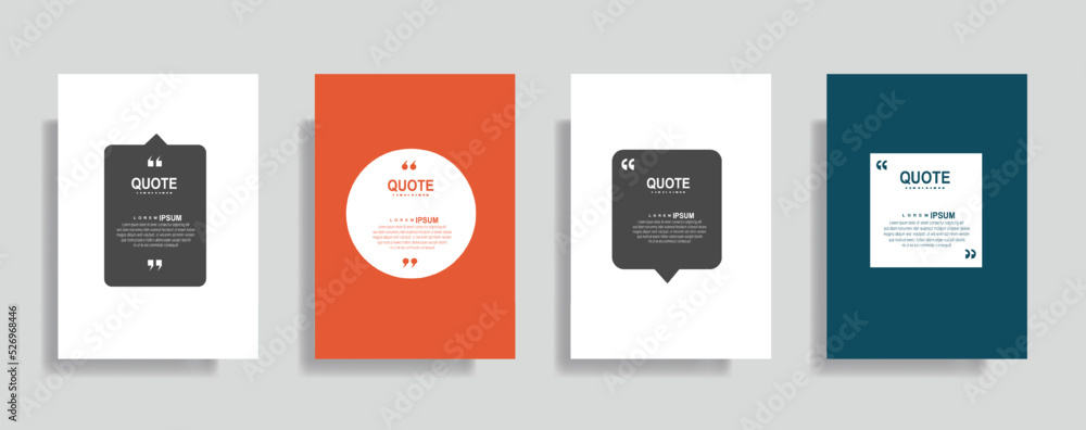 Poster vector of quotes frame blank templates for bubbles and comments