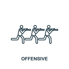 Offensive icon. Line simple line War icon for templates, web design and infographics