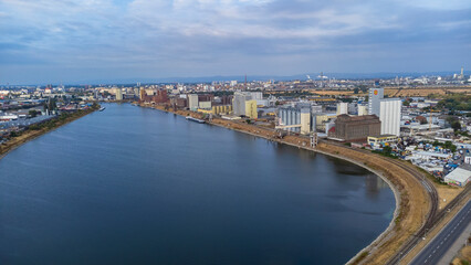 Fototapeta na wymiar aerial view of Mannheim city in Germany