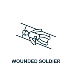 Fototapeta na wymiar Wounded Soldier icon. Line simple line War icon for templates, web design and infographics