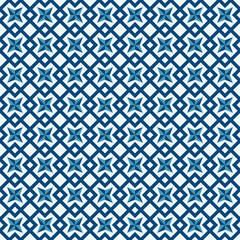 Tile seamless pattern design with blue color background