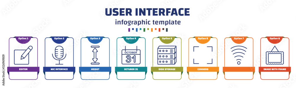 Poster infographic template with icons and 8 options or steps. infographic for user interface concept. incl
