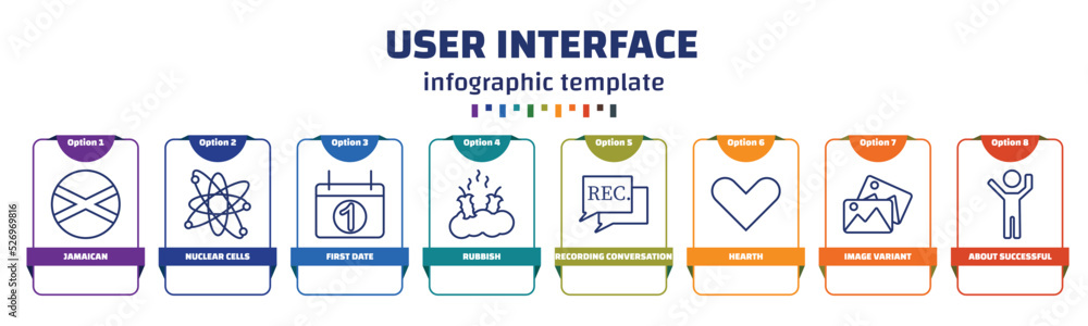 Poster infographic template with icons and 8 options or steps. infographic for user interface concept. incl
