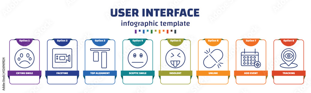 Poster infographic template with icons and 8 options or steps. infographic for user interface concept. incl