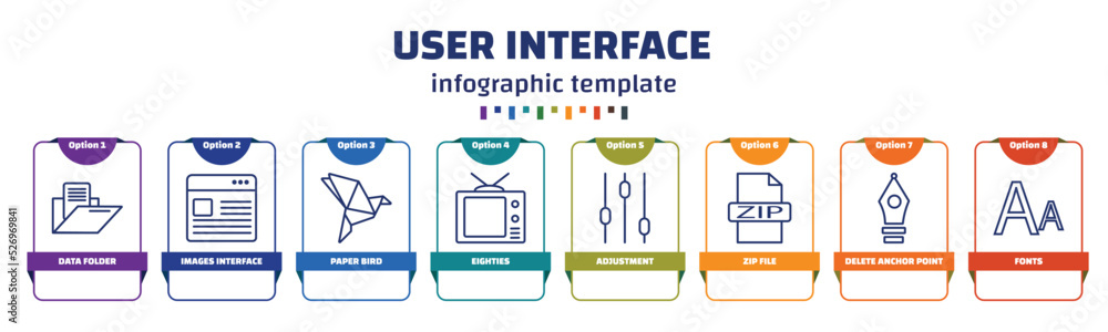 Poster infographic template with icons and 8 options or steps. infographic for user interface concept. incl