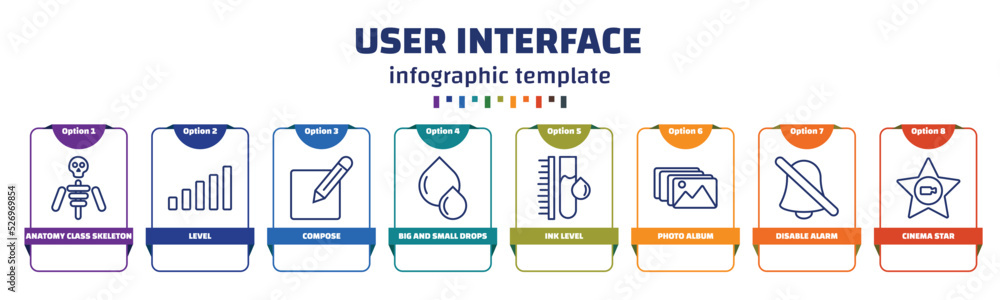 Poster infographic template with icons and 8 options or steps. infographic for user interface concept. incl