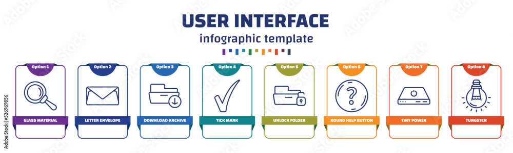 Poster infographic template with icons and 8 options or steps. infographic for user interface concept. incl