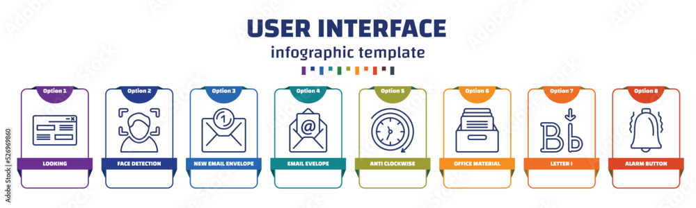 Poster infographic template with icons and 8 options or steps. infographic for user interface concept. incl