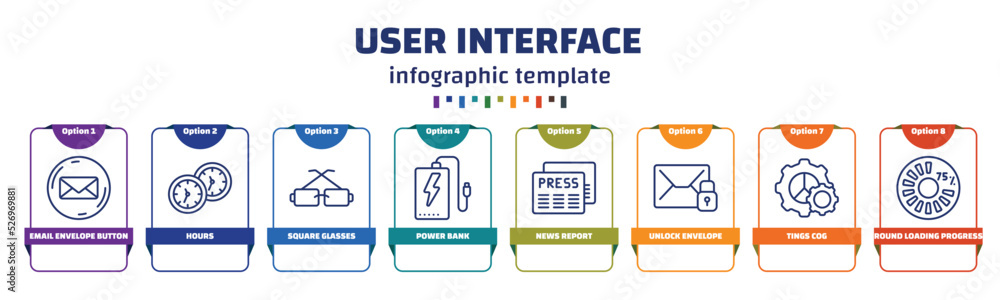 Poster infographic template with icons and 8 options or steps. infographic for user interface concept. incl