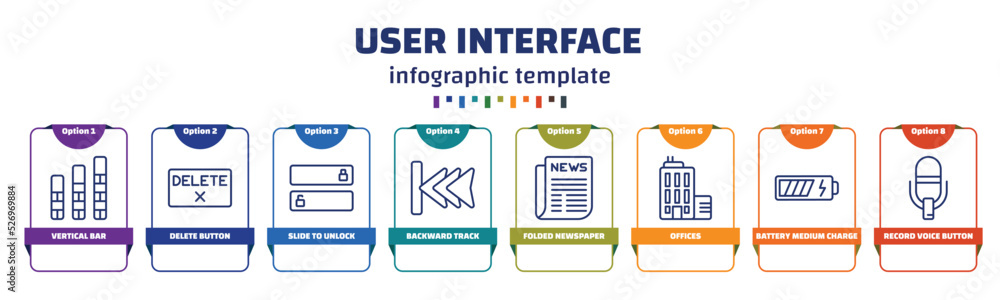 Poster infographic template with icons and 8 options or steps. infographic for user interface concept. incl