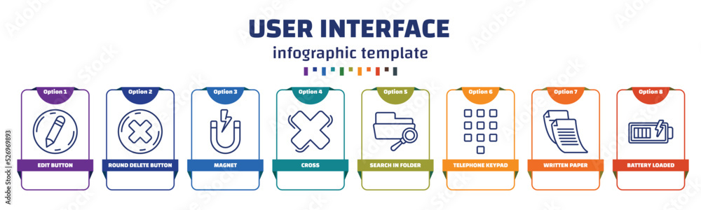 Poster infographic template with icons and 8 options or steps. infographic for user interface concept. incl