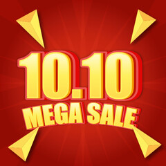1010 shopping day festival flyer and banner text effect