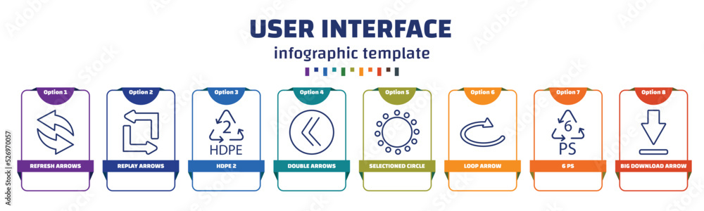 Poster infographic template with icons and 8 options or steps. infographic for user interface concept. incl
