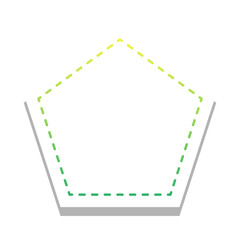 gradient pentagon frame with white background
