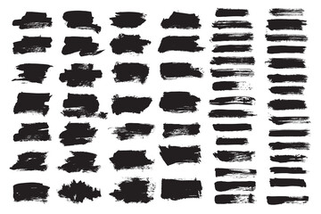 Vector collection grunge paint brush stroke. Text boxes for banner design.