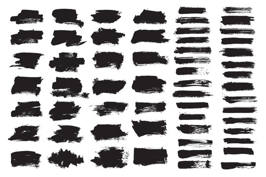 Vector collection grunge paint brush stroke. Text boxes for banner design.